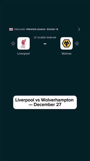 Liverpool vs Wolverhampton Wanderers — Premier League | Half Goals Bet December 27, 2025 #PremierLeague #Liverpool #Wolverhampton #FootballPredictions #MatchAnalysis