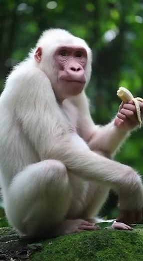 This Albino Monkey Is So Rare, Most People Have Never Seen One 😱 #animals #wild #wildlife