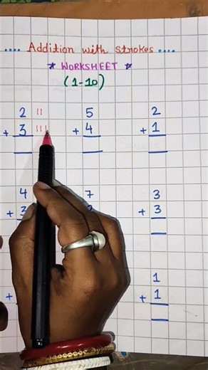 Addition With Strokes|#addition #ukg #kidslearning