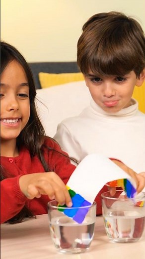 Fun Rainbow Water Science Experiment for Kids 🌈 #rainbow #scienceexperiements