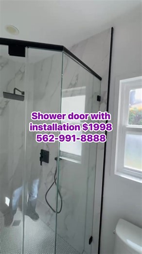 Shower door with installation $1998 562-991-8888 #showerenclosure #showerdoor #showerpanel #shower #showerdesign