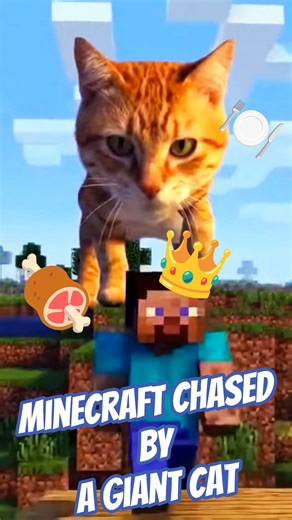 Minecraft chased by a realistic giant cat #minecraft #minecraftmememes #memes #minecraftshorts #cat