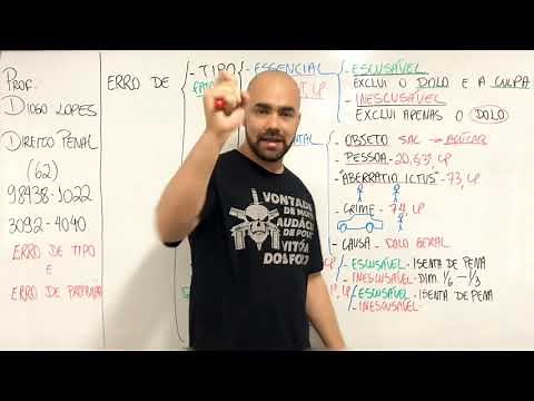 Direito Penal - Erro de Tipo e Erro de Proibição - Professor Diogo Lopes