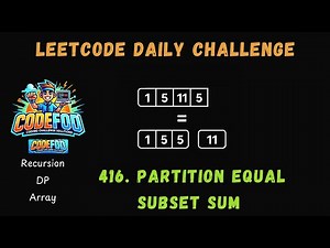 416. Partition Equal Subset Sum | LeetCode Daily Challenge | Codefod