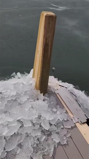 Thousands of tons of ice meets this dock! Will it survive? #iceout #winter #nature #lakelife