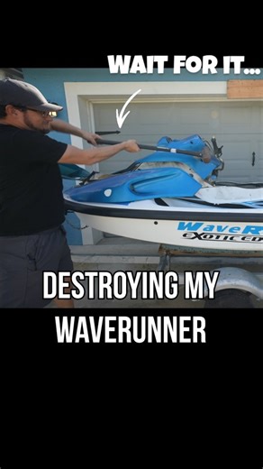 Joe Oceanside | I converted a junk waverunner into a tiny fishing boat complete with 25hp outboard engine, rod holders, coolers, and a GPS controlled... | Instagram