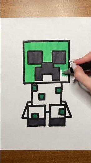 Coloring minecraft a creeper | coloring pages