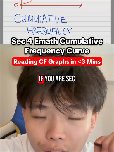 Master Sec 4 Emath Cumulative Frequency graphs in under 3 minutes. Learn to read the curve and secure easy marks before your next exam. WhatsApp me to join my Sec and JC Math tuition classes: https://wa.me/98108788 #geraldstudies #secondaryschool #singapore #a1mathacademy #WA1