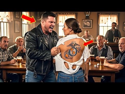 Biker Tore a Woman’s Shirt — The Marine Tattoo Silenced the Bar, a Hells Angels Patch Ended It