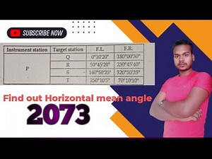 Mean Horizontal angle numerical|Theodolite numerical|How to calculate horizontal angle|#Diploma