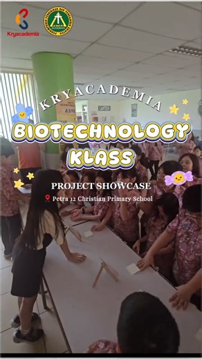 Kryacademia on Instagram: "Biotechnology in action 🧬 Students from Petra 12 Christian Primary School showcased their personal biotechnology projects, ideas inspired by what they learned in class and developed into real creations. They shared their work with teachers and friends, received feedback, and inspired one another to think bigger and deeper. Learning doesn’t stop at theory, it grows through creation."