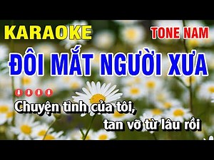 Karaoke Đôi Mắt Người Xưa Tone Nam Nhạc Sống | Nguyễn Duy