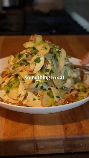 Celeriac salad with apple, parsley, celery, shallot dressing and maple candied walnuts 💥