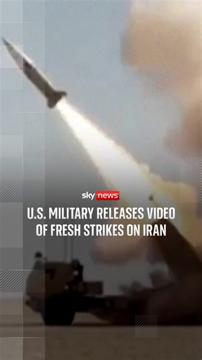 The U.S. Central Command has released a video on social media to show a fresh wave of strikes on Iran, saying it is "delivering swift and decisive action". | Sky News