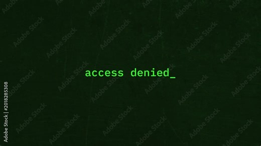 Retro Computer Terminal Access Denied Animation with Green Cyber Security Text on Vintage CRT Screen