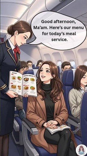 ✈️ Ordering a Meal on a Flight | Easy English Conversation Practice #learnenglish