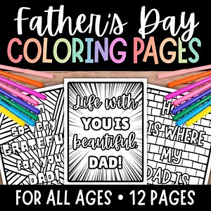 Father’s Day Coloring Pages, Coloring Craft for Dad, EASY, FUN, & ENGAGING!
