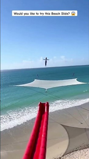 Girl Tries the Craziest Beach Slide! 🌊😱 Would YOU Try This?