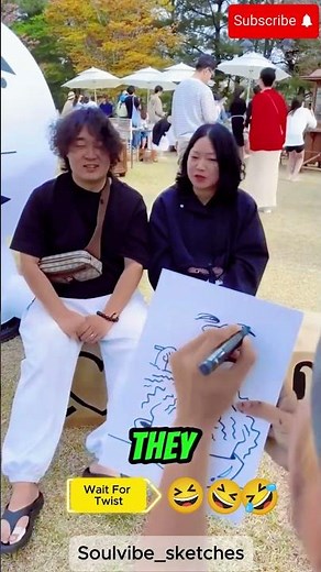 Funny Couple Sketch 🍜 Hair Made of Noodles! 😂 #shorts #art