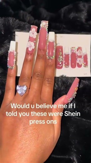 Trying $10 Hello Kitty SHEIN press on nails💅 #nails #diy #pressonnails #pressons #sheinhaul