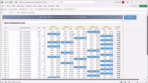 Vendor Price Comparison Excel Template: Compare Costs - Etsy