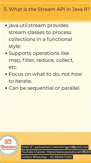6. Difference between Collection and Stream?