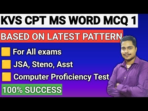MS WORD CPT MCQ PART 1 | FOR ALL EXAMS | KVS | SSC CGL CHSL | IIT | NIT | JSA | ASO | LDC | UDC