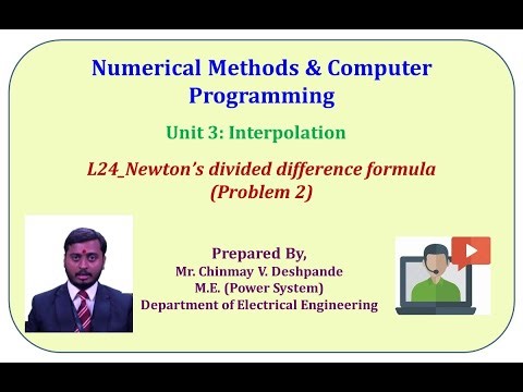 L24 Newton’s divided difference formula Problem 2