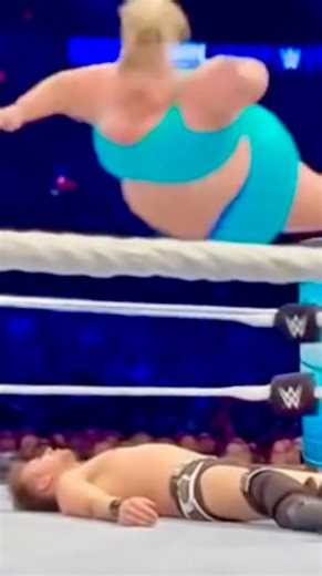 PlushPix on DeviantArt on Instagram: "Should this even be legal in wrestling? 🤨 600lbs off the top rope. One Banzai Drop. He’s flattened in seconds. No mercy. No escape. If you can’t handle a woman like her in the ring stay out of it. 💥 1000+ brutal squash vids in the Obsession Tier Subscribe or keep crying #thick #wrestling #plussize #wwe #curvy #mma #bbw #fittofat #fighting #squash #blonde"