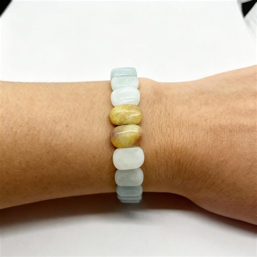 Buy Amazonite Healing Bracelet, Natural Gemstone Jewelry, 14MM Oval Beads Online in India - Etsy