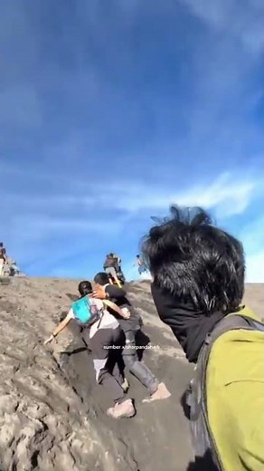 Moments after Mount Dukono in North Halmahera erupted, captured on camera by a climber.