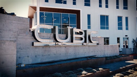18 months ago we broke ground to build our new global HQ and today we are excited to celebrate another milestone - the installation of our marquee! #wearecubic | Cubic
