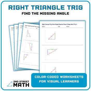 High School Geometry Worksheets: Trigonometry | SPED, ELL Visual Support (set 1)