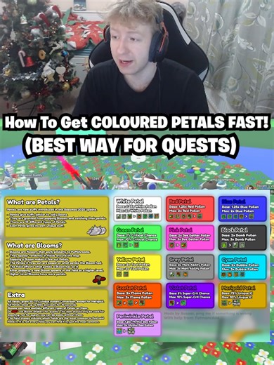 Get Any Coloured Petal Quickly for Beesmas Quests in Bee Swarm Simulator