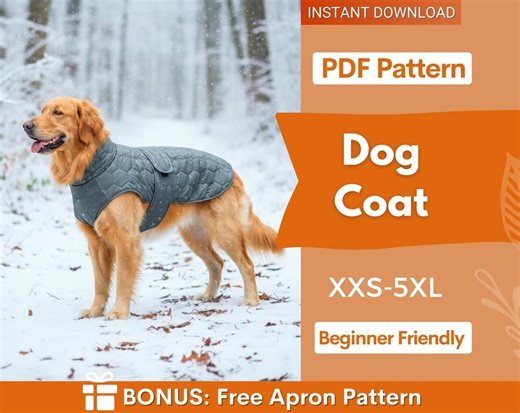 Dog Coat Sewing Pattern, Dog Vest Sewing Pattern, Sewing Pattern Pet, Pattern Dog, Pet Pattern, Dog Jacket Pattern - Etsy