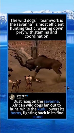 🐺 Pack vs Kudu: The African Wild Dogs’ Brutal Hunt#AfricanWildDogs #WildlifeHunt