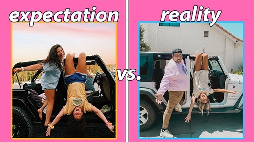 Recreating unrealistic best friend goals photos