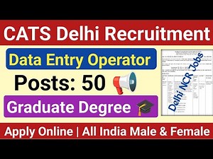 Delhi NCR Jobs 📢 CATS Delhi Recruitment 2026 | Data Entry Operator Jobs in Delhi NCR