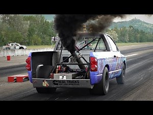 1000HP 6.7L Cummins Turbo Diesel DODGE RAM Drag Runs - Cummins Inline-6 SOUND with Straight Pipe!