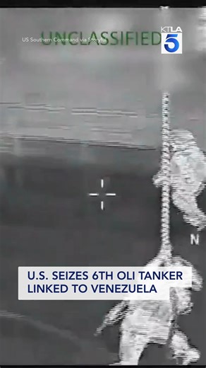The US government released footage showing their forces boarding and seizing an oil tanker which they say is linked to Venezuela amid an ongoing “quarantine” of sanctioned oil tankers. The US Southern Command said the operation was carried out by Marines and sailors from Joint Task Force Southern Spear before dawn on Thursday. The crude oil tanker, named Veronica, was apprehended “without incident,” according to the US Southern Command. | KTLA 5 News