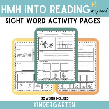 HMH Into Reading Kindergarten YEAR-LONG Sight Word Activity Pages | SoR Phonics