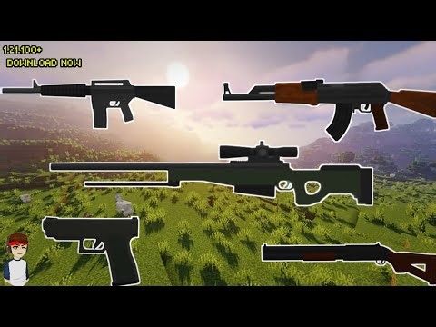 Guns puls Mods minecraft pocket edition 1.21.100+ And Bedrock MCPE
