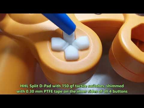 Gamecube controller tactile split D-Pad: HHL unshimmed vs shimmed