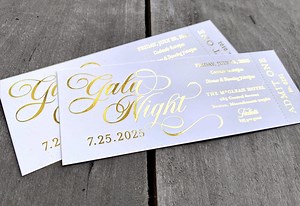 Gold Foil Gala Tickets, Full Design Included, Event Entry Ticket Printing, Bash Celebration Party Tickets, Custom Admit One Foil Admission - Etsy