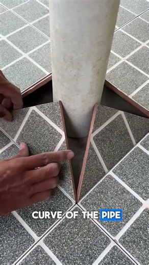 Perfect Tile Cut Around A Pipe! 📐 #diy