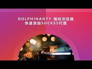 Dolphin Anty指纹浏览器Socks5代理快速添加的方法