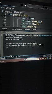 Song lyrics printing code. Arz kiya hai lyrics code#arzkiyahai#code#songlyrics#python#viral#trending
