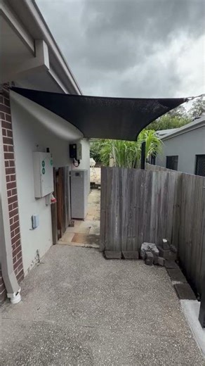SHADE SAIL OVER SOLAR STORAGE BATTERY - GOLD COAST