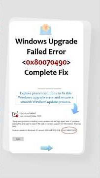 Windows Upgrade Failed by Error 0x80070490? Fix It Fast!#windowsupdate #techfix