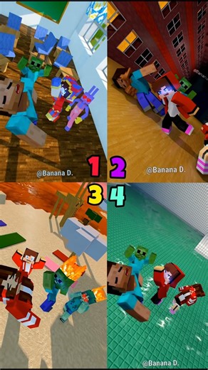 4 Team Love Battle 4 Head Jump Attack COMPLETE EDITION ☠️ #shorts #animation